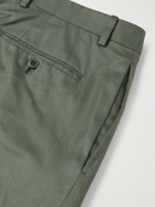 Brioni - Straight-Leg Cotton-Gabardine Trousers - Green