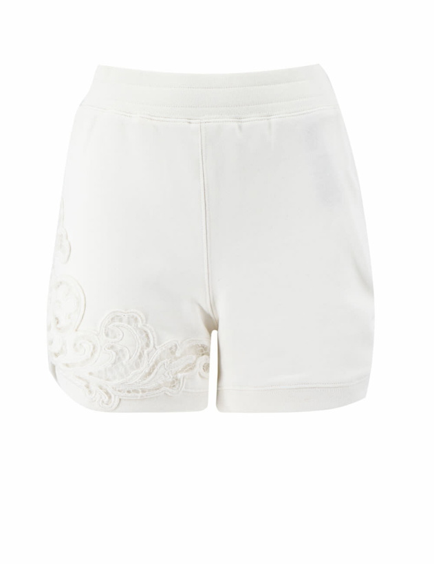 Photo: Ermanno Scervino White Sports Shorts With Embroidery