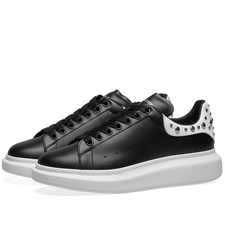 Photo: Alexander McQueen Studded Wedge Sole Sneaker Black & White
