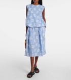 Marni Floral cotton poplin midi skirt