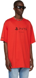 Balenciaga Red Sony Playstation Edition Boxy T-Shirt