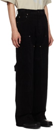 We11done Black Paneled Trousers
