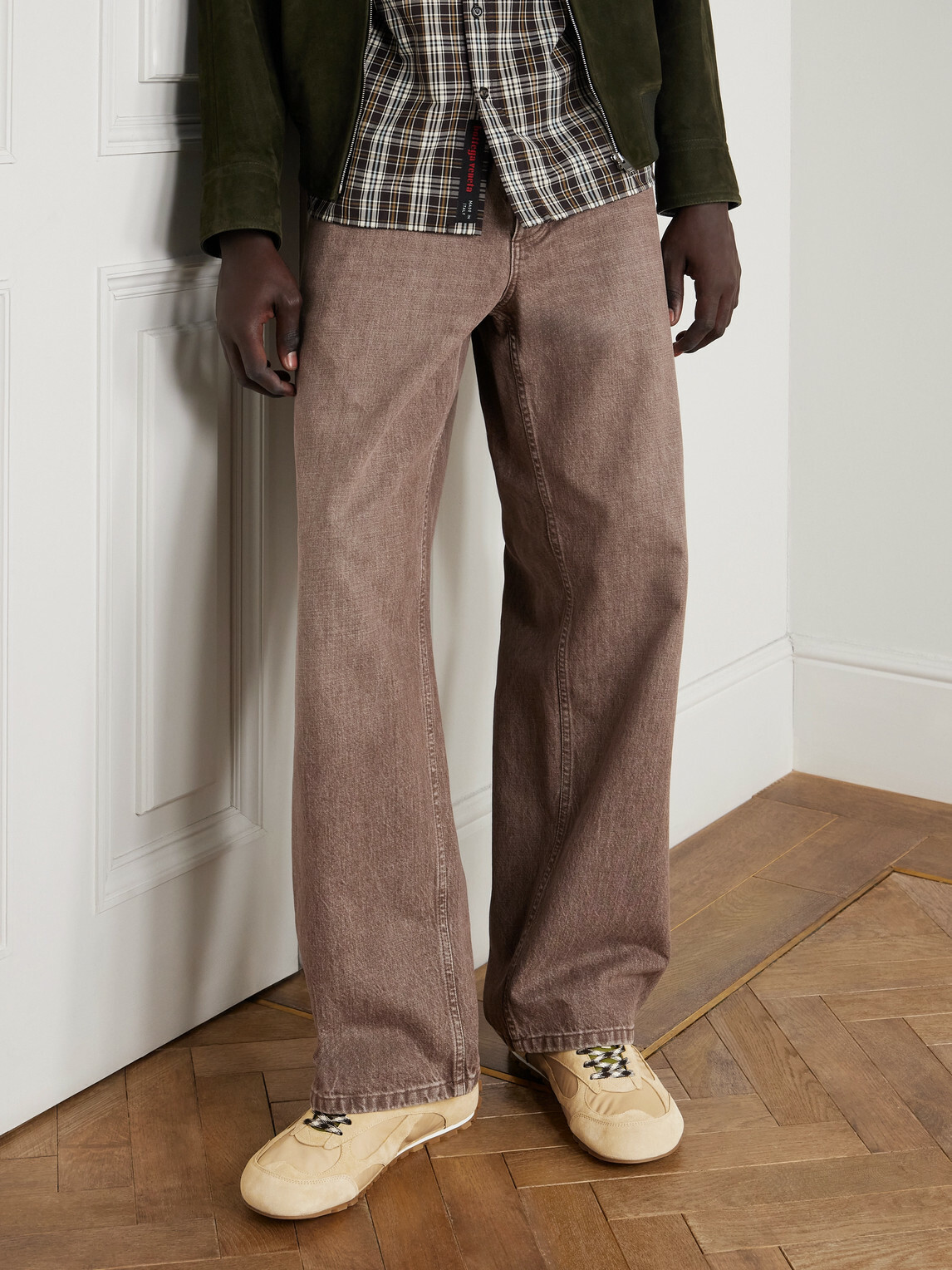 Bottega Veneta - Orbit Leather and Shell-Trimmed Suede Sneakers - Green