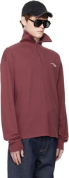 Acne Studios Red Zip-Up Logo Sweatshirt