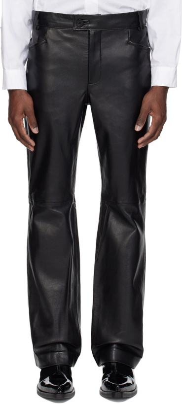 Photo: Ernest W. Baker Black Flare Leather Pants