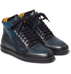 Berluti - Leather High-Top Sneakers - Men - Indigo