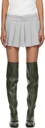 OPEN YY Gray Pleats Layered Jersey Miniskirt
