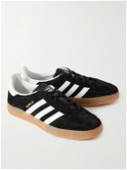adidas Originals - Gazelle Indoor Suede and Leather-Trimmed Sneakers - Black