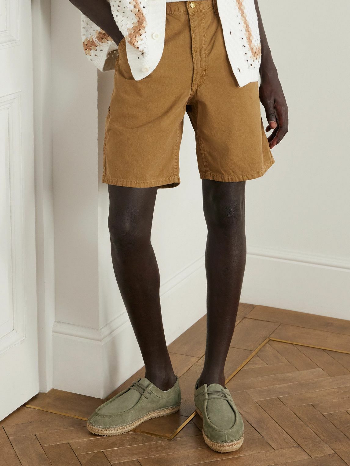 Frescobol Carioca - Rodolfo Jute-Trimmed Suede Derby Shoes - Green
