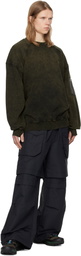 Juun.J Khaki Deep Dyed Shoulder Padded Sweatshirt