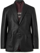Brioni - Slim-Fit Full-Grain Leather Blazer - Black
