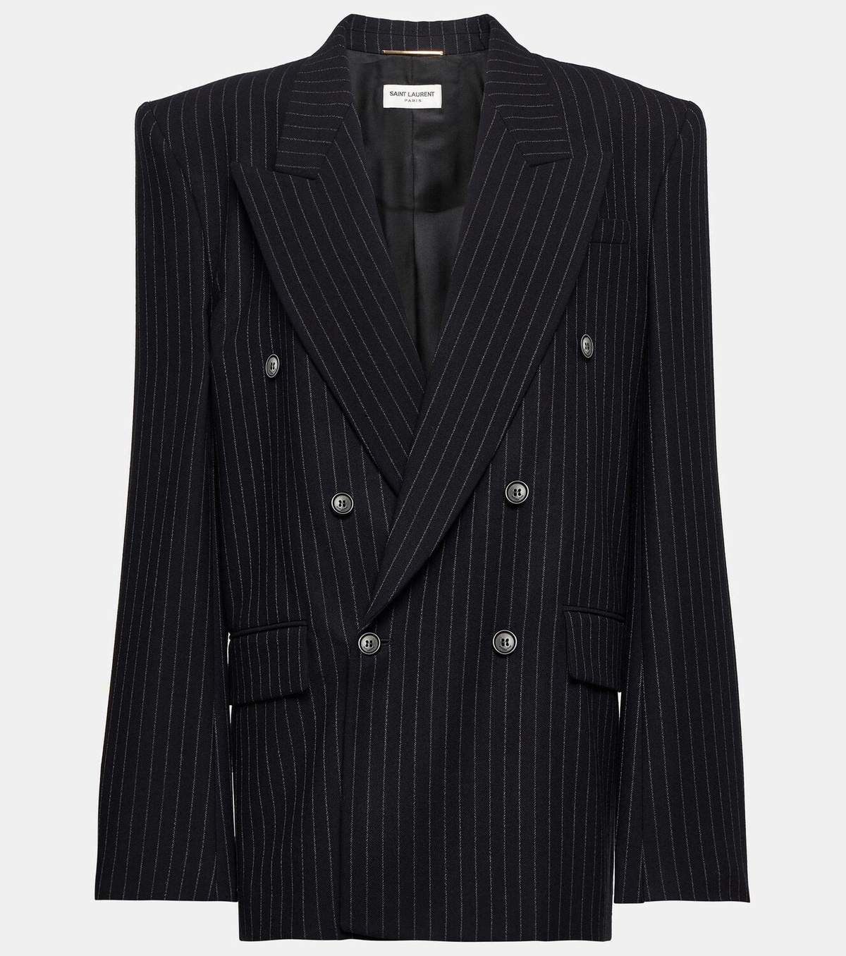 Saint Laurent Pinstripe oversized virgin wool blazer Saint
