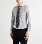 Hugo Boss - Jason Slim-Fit Cutaway-Collar Mélange Cotton-Jersey Shirt - Gray