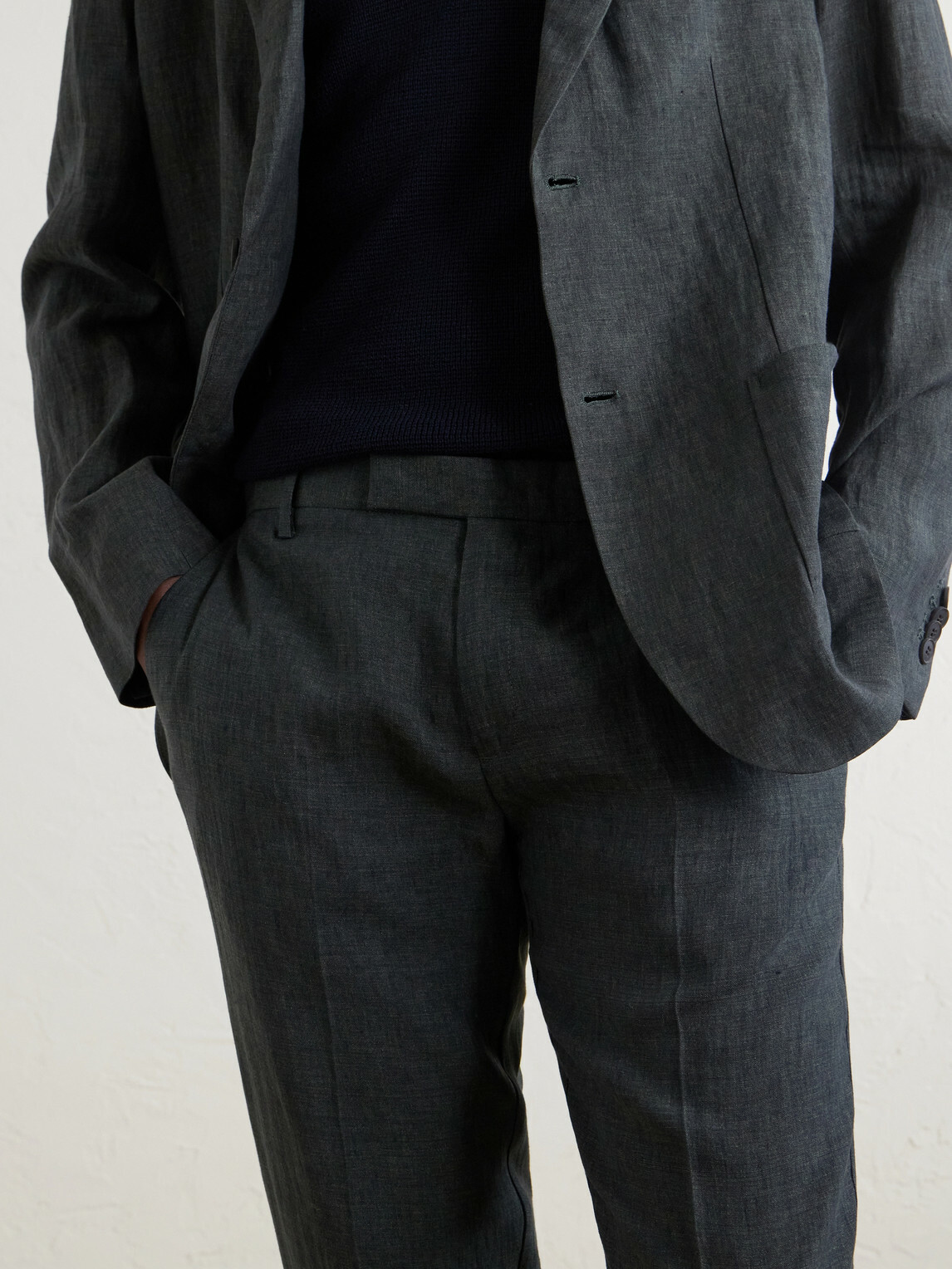 Sunspel - Straight-Leg Pleated Linen Suit Trousers - Green
