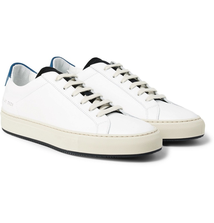 Photo: Common Projects - Achilles Retro Suede-Trimmed Leather Sneakers - White