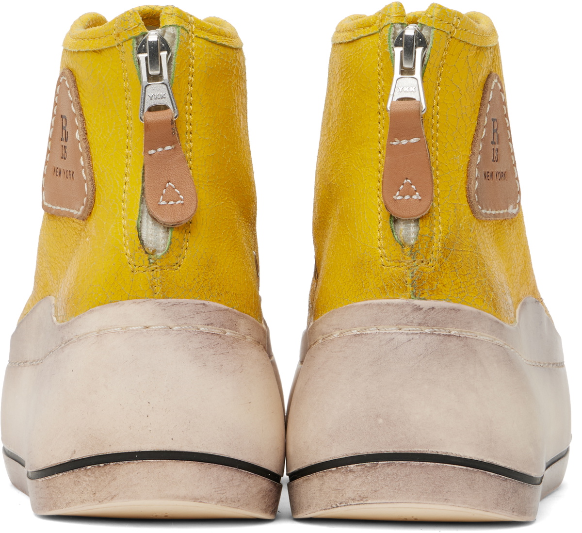 R13 Yellow Kurt High Top sneakers