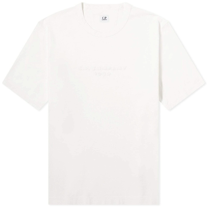 Photo: C.P. Company Men's Logo T-Shirt in Gauze White