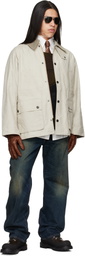 Barbour Off-White Oversized Bedale Casual Jacket