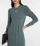 Barrie Embroidered cashmere knit midi dress
