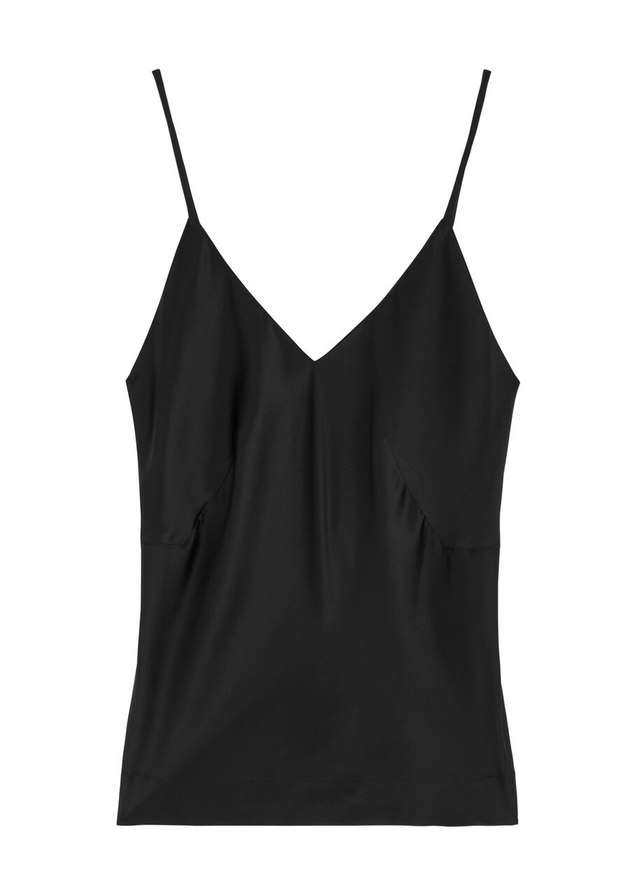 Fleur OF England Fleur De Jour Silk-satin Pyjama top Black