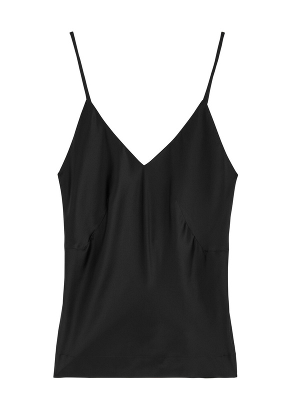 Photo: Fleur OF England Fleur De Jour Silk-satin Pyjama top Black