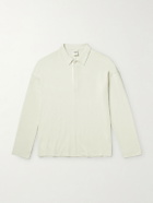 SSAM - Cotton and Silk-Blend Piqué Rugby Shirt - Neutrals
