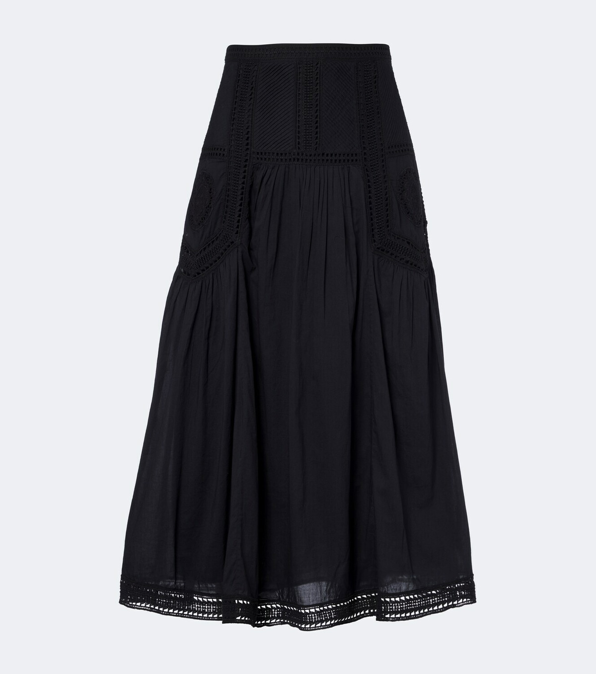 Ulla Johnson Alice embroidered tiered cotton midi skirt