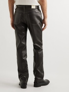 Séfr - Londre Straight-Leg Vegan Crinkled-Leather Trousers - Brown