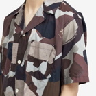 Norse Projects Men's Mads Relaxed Camo Short Sleeve Shirt in Espresso