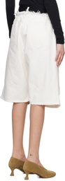 ALAINPAUL White Knee Denim Shorts