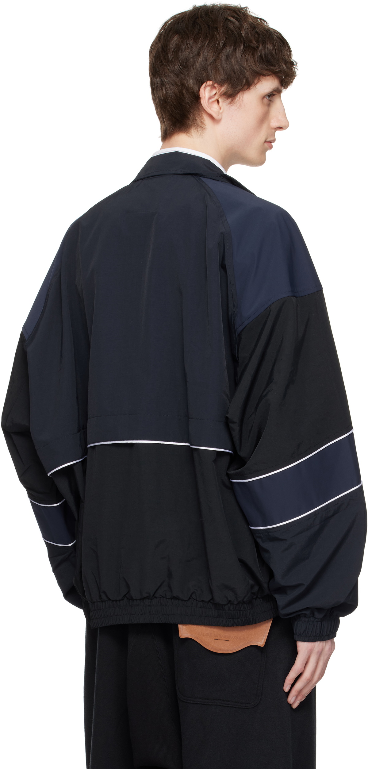 Maison MIHARA YASUHIRO Black & Navy Wide Back Track Jacket Maison