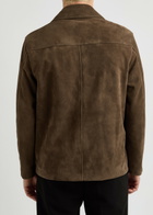 Frame Panelled Suede Jacket Brown