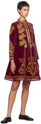 Bode Purple Rothermel Theater Midi Dress