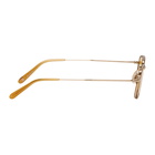 Garrett Leight Gold and Tortoiseshell Steiner Sunglasses