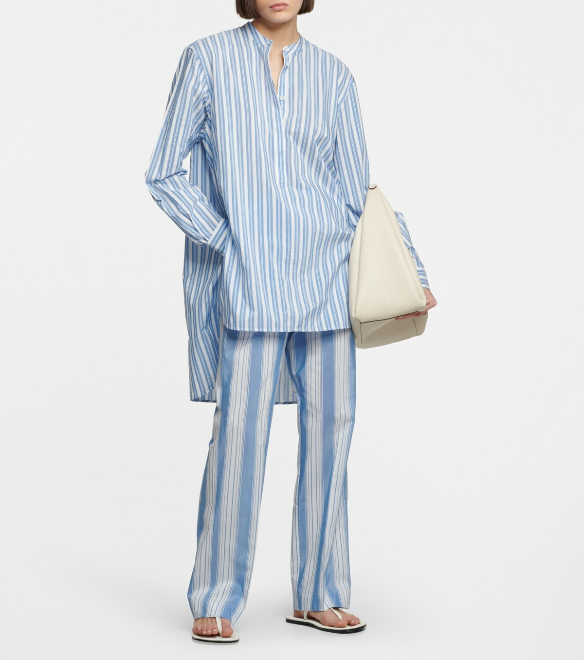 Toteme - Striped cotton and silk pants Toteme