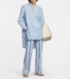 Toteme - Striped cotton and silk pants