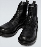 Alexander McQueen Brogue leather boots