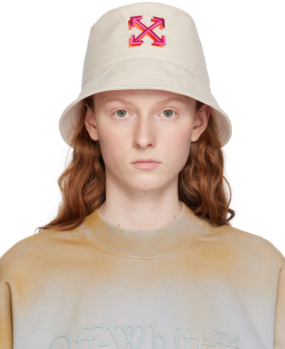 Off-White Beige Arrow Bucket Hat Off-White