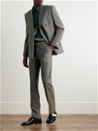 Burberry - Straight-Leg Iridescent Wool Suit Trousers - Gray