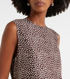 Asceno Sintra polka-dot silk twill minidress