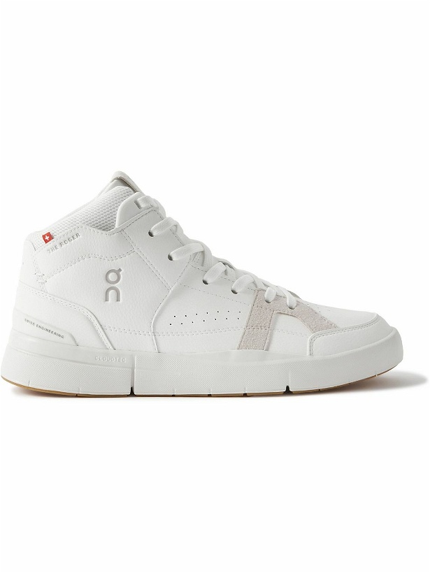 Photo: ON - Roger Federer The Roger Clubhouse Mid Faux Leather, Mesh and Faux Suede Sneakers - White