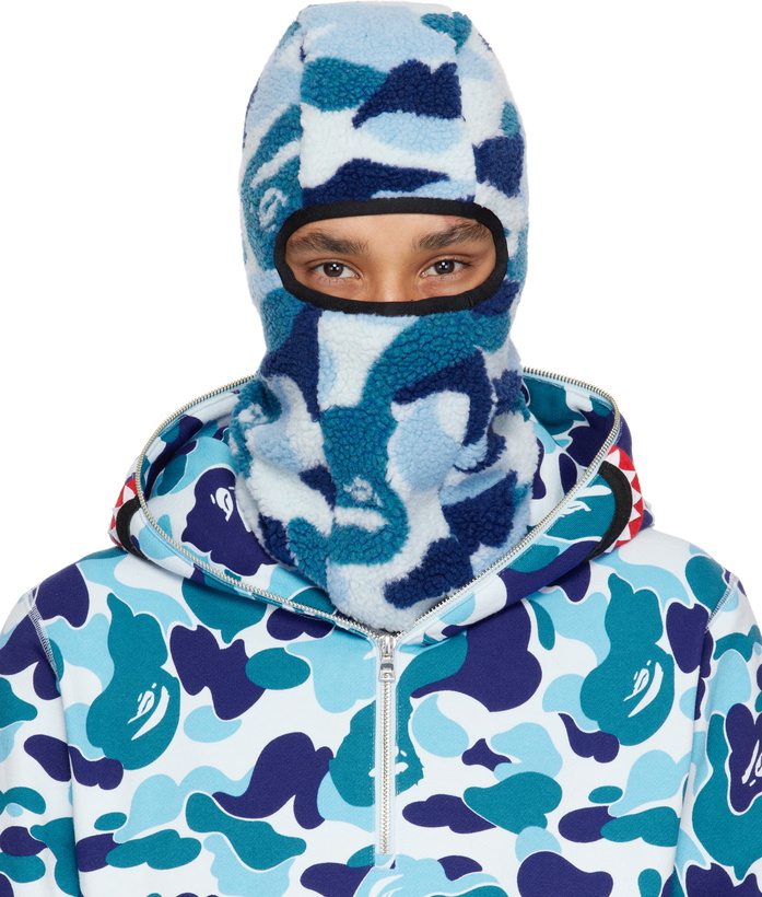 Photo: BAPE Blue ABC Camo Boa Fleece Balaclava