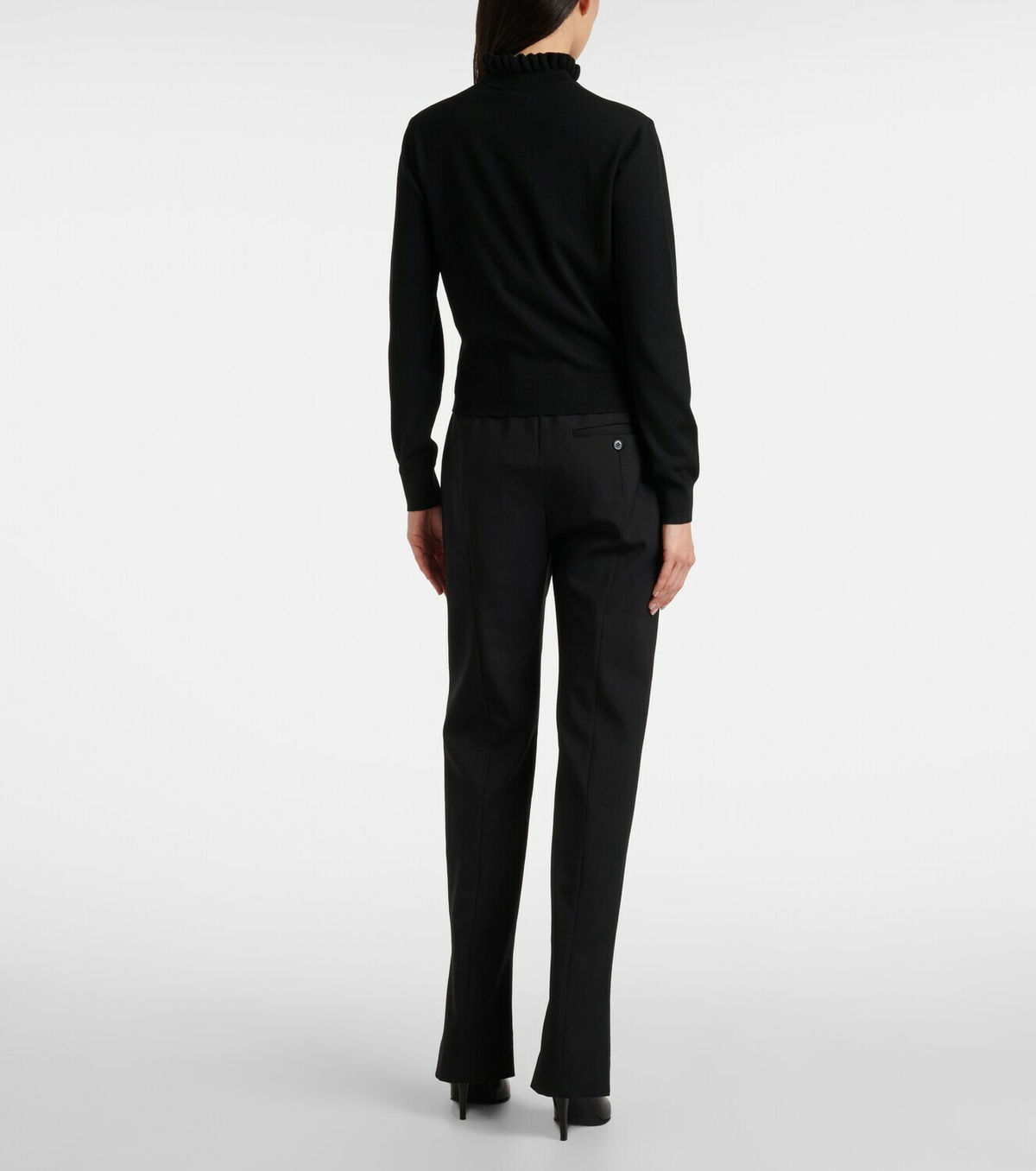 McQueen Scalloped wool-blend sweater