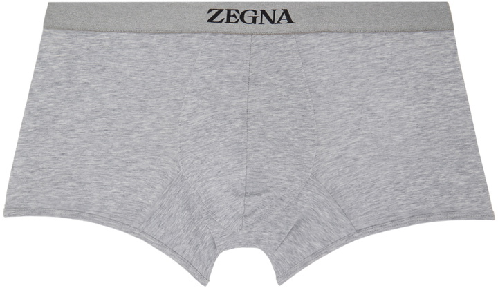 Photo: ZEGNA Gray Jacquard Boxer Briefs