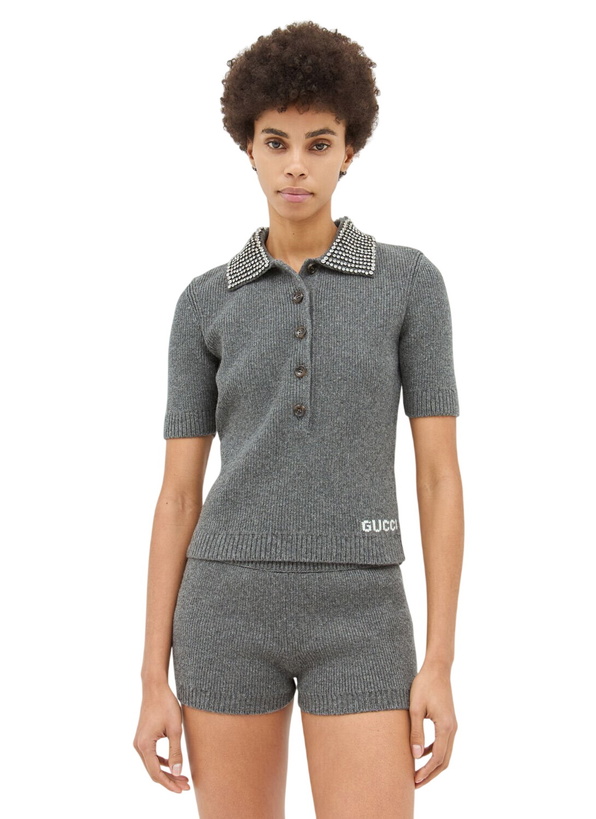 Photo: Gucci Rib Wool Polo Shirt