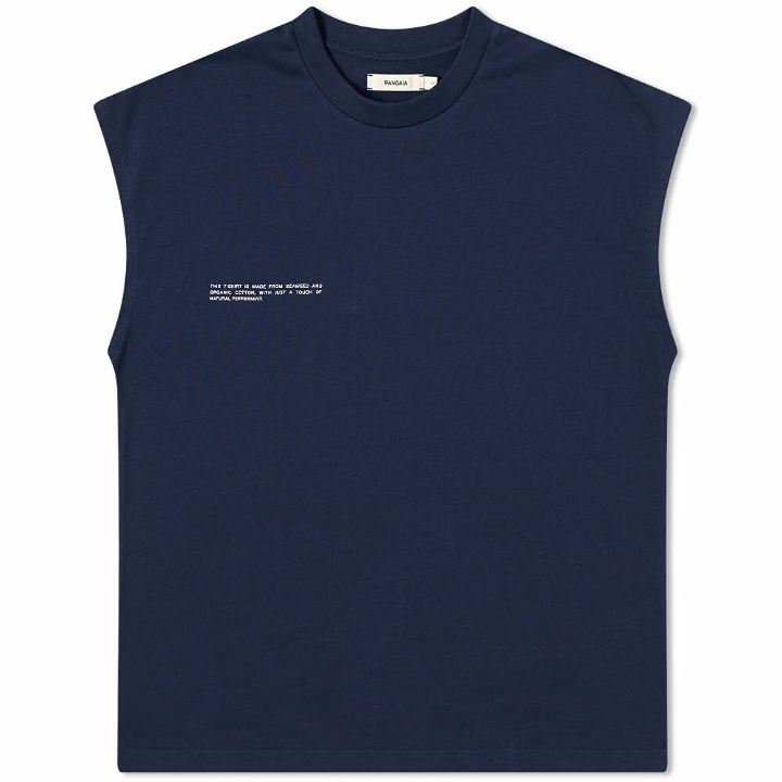Photo: Pangaia Organic Cotton Cropped Shoulder C-Fiber T-Shirt in Navy