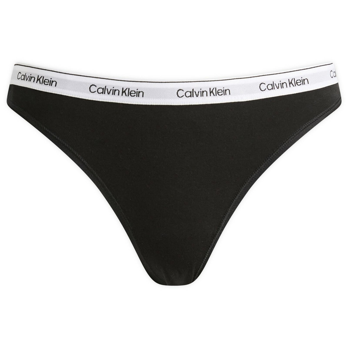 Calvin Klein Women's Icon Thong - 3 Pack in Black/White/Animal Mirror Oxford Tan