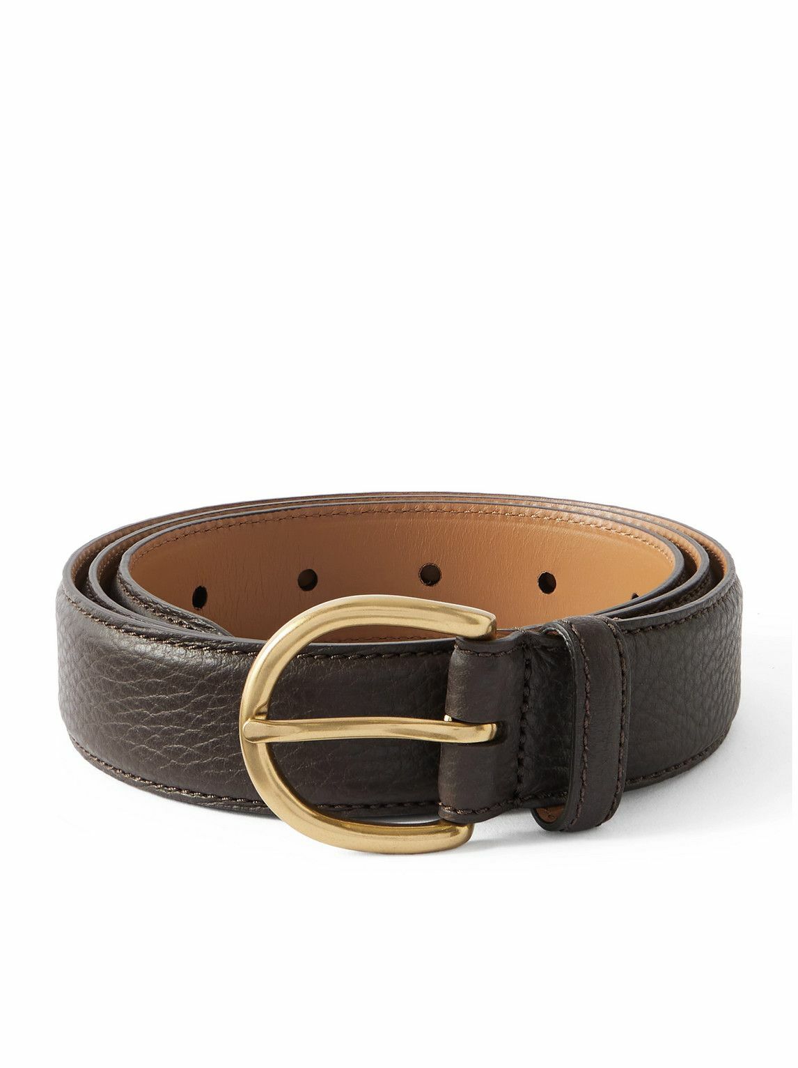 MORJAS - 3cm Full-Grain Leather Belt - Brown