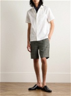 De Bonne Facture - Convertible-Collar Embroidered Cotton and Linen-Blend Shirt - White