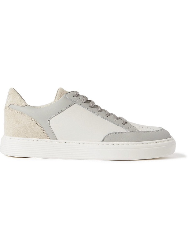 Photo: Brunello Cucinelli - Leather and Suede Sneakers - White